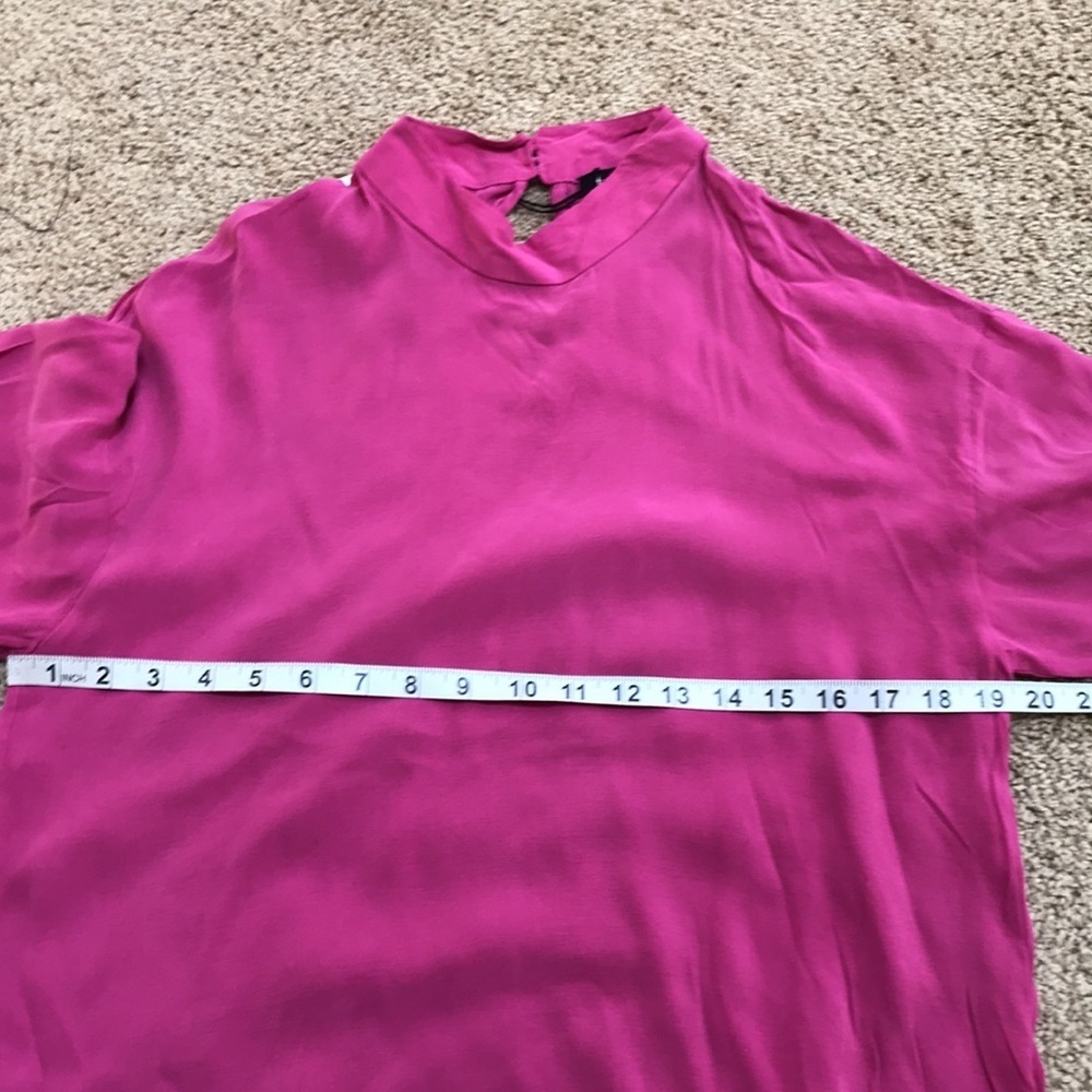 NWT! Zara small pink L/S high neck blouse. - Picture 7 of 8